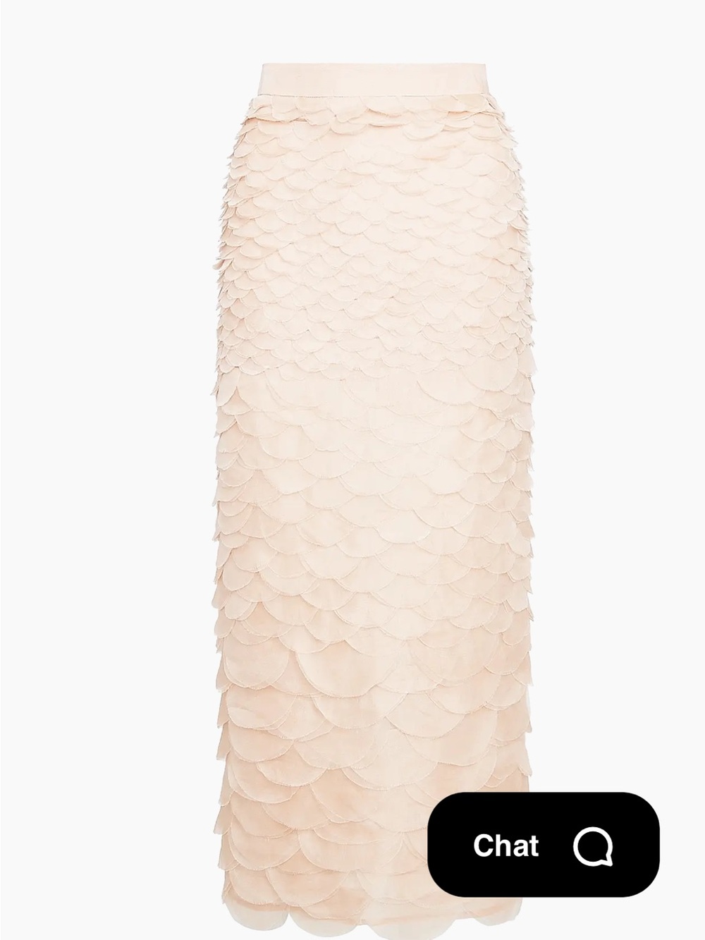 TWP Fishscale silk Women's Scalloped Tier Maxi Skirt - Cream